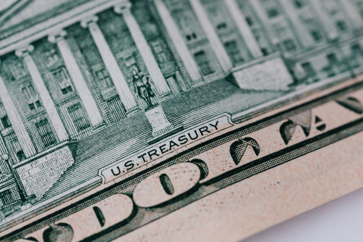 Zoomed in US money
