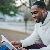 Man reading a book