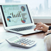 graphs on laptop